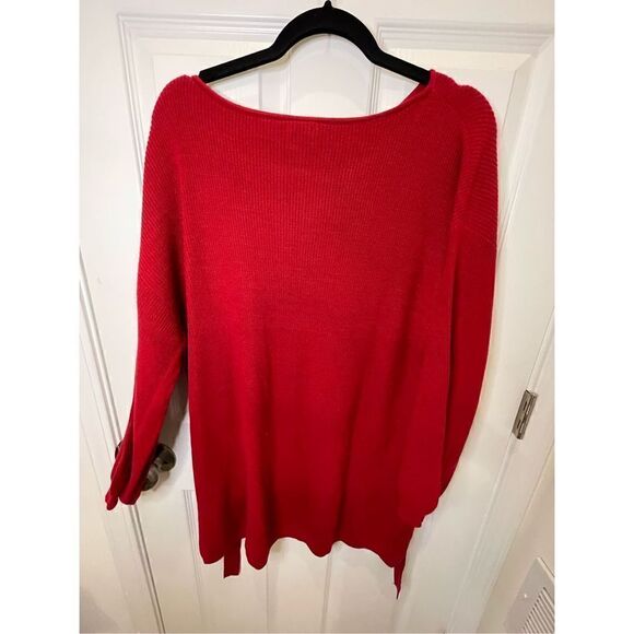 Soho New York & Co red sweater high low Large NWT - Picture 2 of 7